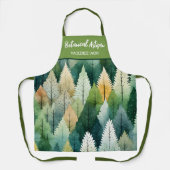 Gepersonaliseerde Waterverf Botanische Bomen Vrouw Schort (Voorkant)