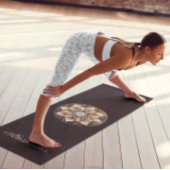 Gepersonaliseerde Waterverf Bruin Bloemen Mandala Yogamat