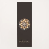 Gepersonaliseerde Waterverf Bruin Bloemen Mandala Yogamat (Voorkant)