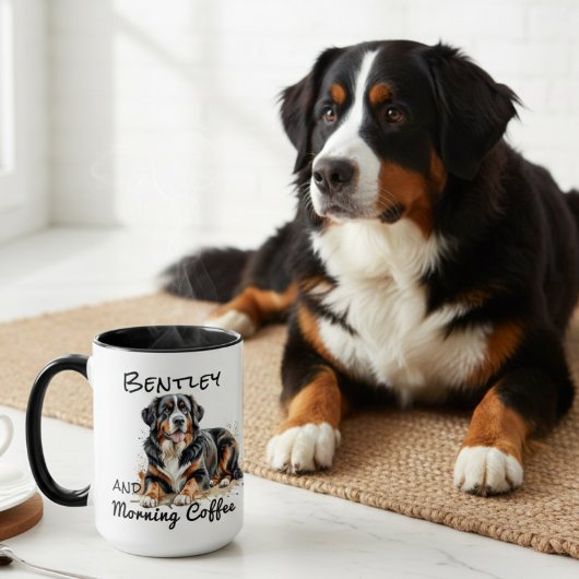 Gepersonaliseerde waterverf bruine Bernese Mountai Mok