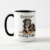 Gepersonaliseerde waterverf bruine Bernese Mountai Mok (Links)