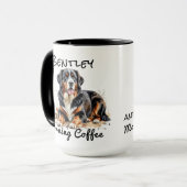 Gepersonaliseerde waterverf bruine Bernese Mountai Mok (Voorkant links)