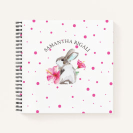 Gepersonaliseerde Waterverf Bunny Rabbit Journal Notitieboek