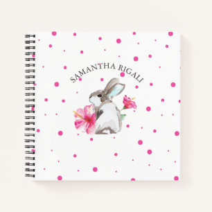 Gepersonaliseerde Waterverf Bunny Rabbit Journal Notitieboek