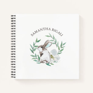 Gepersonaliseerde Waterverf Bunny Rabbit Journal Notitieboek