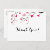 Gepersonaliseerde Waterverf Cherry Blossom Bedankt Briefkaart (Voorkant / Achterkant)