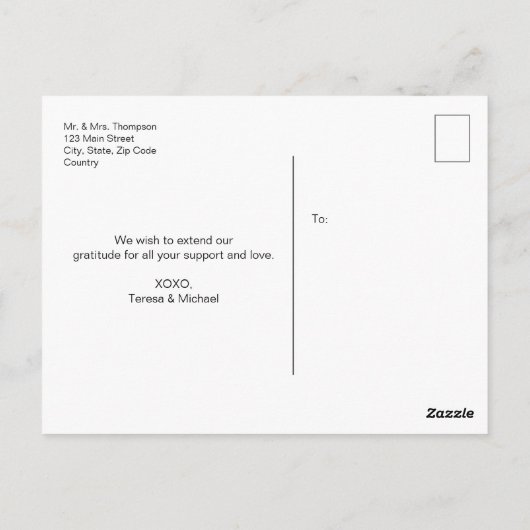 Gepersonaliseerde Waterverf Cherry Blossom Bedankt Briefkaart (Achterkant)