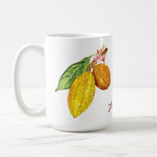 Gepersonaliseerde waterverf chocoladeboomfruit koffiemok