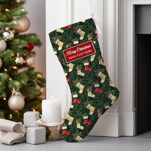 Gepersonaliseerde Waterverf Christmas Stocking Cla Grote Kerstsok