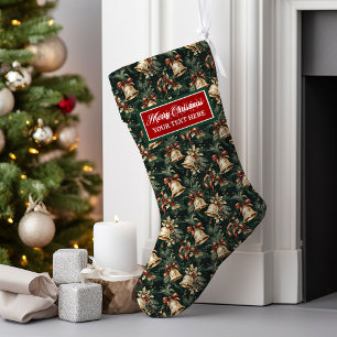 Gepersonaliseerde Waterverf Christmas Stocking  Grote Kerstsok