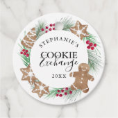 Gepersonaliseerde Waterverf Cookie Exchange Bedankjes Labels (Voorkant)