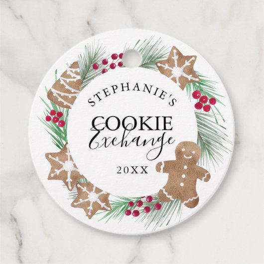 Gepersonaliseerde Waterverf Cookie Exchange Bedankjes Labels (Voorkant)