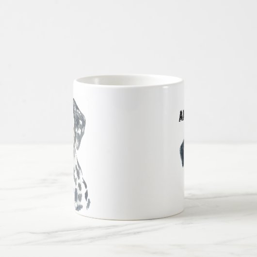 Gepersonaliseerde Waterverf Dalmatisch Koffiemok (Center)