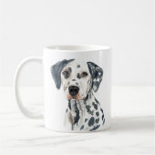 Gepersonaliseerde Waterverf Dalmatisch Koffiemok (Links)