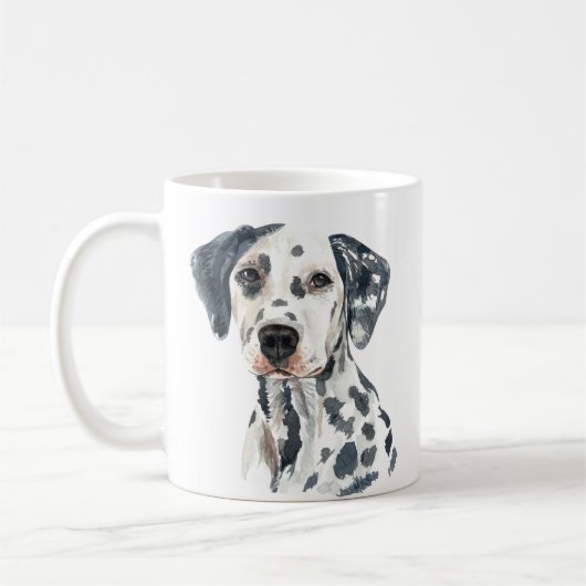 Gepersonaliseerde Waterverf Dalmatisch Koffiemok (Links)