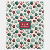 Gepersonaliseerde waterverf dieprode kerstcadeau fleece deken (Voorkant)