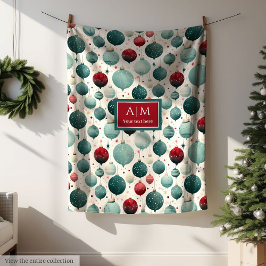 Gepersonaliseerde waterverf dieprode kerstcadeau fleece deken