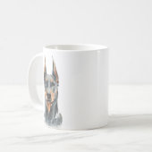 Gepersonaliseerde Waterverf Doberman Koffiemok (Voorkant links)