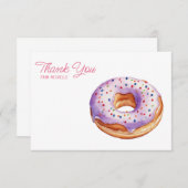 Gepersonaliseerde Waterverf donut dank u kaarten RSVP Kaartje (Voorkant / Achterkant)