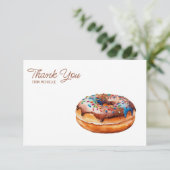 Gepersonaliseerde Waterverf donut dank u kaarten RSVP Kaartje (Staand voorkant)