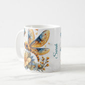 Gepersonaliseerde Waterverf Dragonfly Mok (Voorkant links)