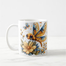 Gepersonaliseerde Waterverf Dragonfly Mok