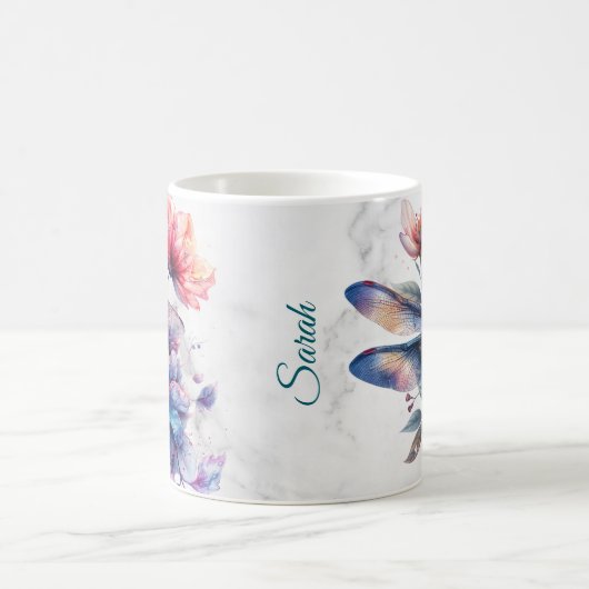 Gepersonaliseerde Waterverf Dragonfly Mok (Center)