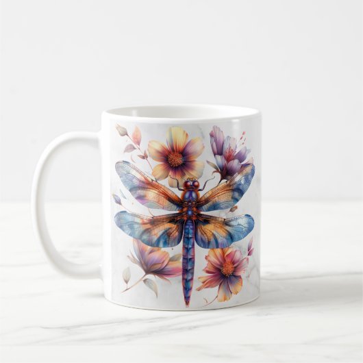 Gepersonaliseerde Waterverf Dragonfly Mok (Links)