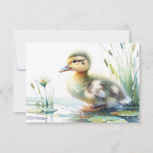 Gepersonaliseerde Waterverf Duck Dank u Bedankkaart (Achterkant)
