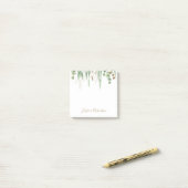 Gepersonaliseerde Waterverf Eucalyptus Greenery Post-it® Notes (Op bureau)