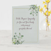 Gepersonaliseerde Waterverf Eucalyptus Sympathie Kaart (Gele Bloem)