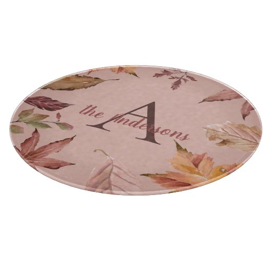 Gepersonaliseerde Waterverf Fall Leaves Snijplank (Hoek)