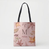 Gepersonaliseerde Waterverf Fall Leaves Tote Bag (Voorkant)