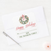 Gepersonaliseerde Waterverf Feestelijk Kerstcadeau Vierkante Sticker (Envelop)