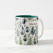 Gepersonaliseerde Waterverf Fir Tree Forest Mok (Voorkant rechts)