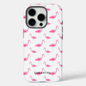 Gepersonaliseerde Waterverf Flamingo Case-Mate iPhone Case (Achterkant)