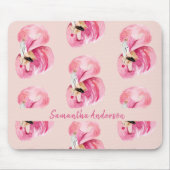 Gepersonaliseerde Waterverf Flamingo Muismat (Voorkant)