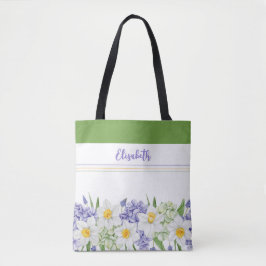 Gepersonaliseerde Waterverf Floral - Aangepaste na Tote Bag