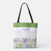 Gepersonaliseerde Waterverf Floral - Aangepaste na Tote Bag (Achterkant)