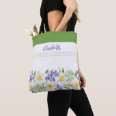 Gepersonaliseerde Waterverf Floral - Aangepaste na Tote Bag (Dichtbij)