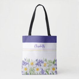 Gepersonaliseerde Waterverf Floral - Aangepaste na Tote Bag