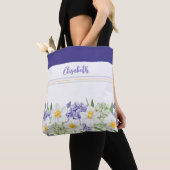 Gepersonaliseerde Waterverf Floral - Aangepaste na Tote Bag (Dichtbij)