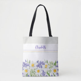 Gepersonaliseerde Waterverf Floral - Aangepaste na Tote Bag