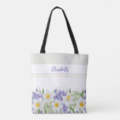 Gepersonaliseerde Waterverf Floral - Aangepaste na Tote Bag (Achterkant)