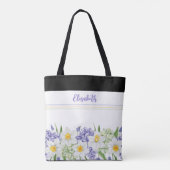 Gepersonaliseerde Waterverf Floral - Aangepaste na Tote Bag (Achterkant)
