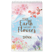 Gepersonaliseerde Waterverf Floral Botanische Kale Kalender (Hoes)