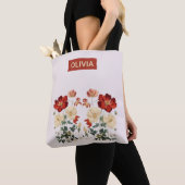 Gepersonaliseerde Waterverf Floral Canvas Tas (Dichtbij)