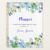 Gepersonaliseerde Waterverf Floral Christelijk Pla Planner (Voorkant)