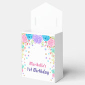 Gepersonaliseerde Waterverf Floral Eenhoorn Verjaa Bedankdoosjes (Geopend)