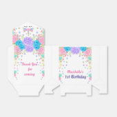 Gepersonaliseerde Waterverf Floral Eenhoorn Verjaa Bedankdoosjes (Uitgevouwen)